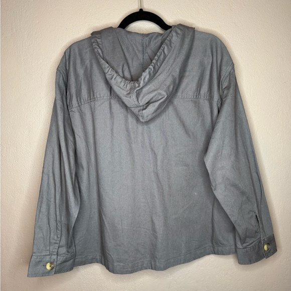 Maurice's Charcoal Plus Size Gray Hooded Shacket NWT Size 1X Lightweight Staple - Picture 10 of 16